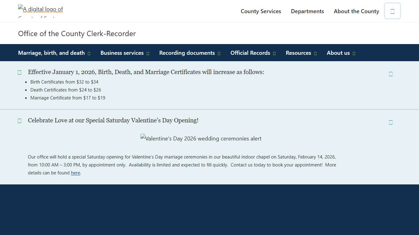 Home Office of the County Clerk-Recorder County of Santa Clara