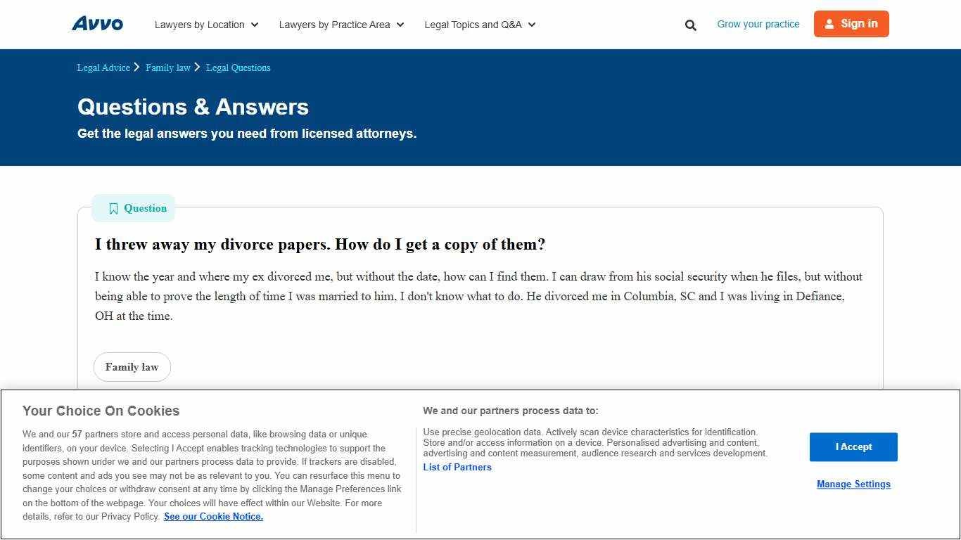 I threw away my divorce papers. How do I get a copy of them? - Legal Answers